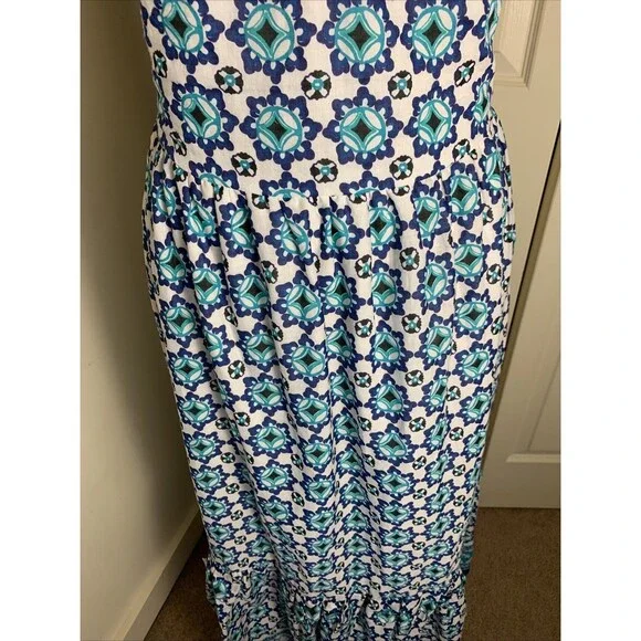 Lucky Brand Maxi Dress XL Cotton Ruffle Resort Summer 100% Cotton Boho Beach - Picture 6 of 16